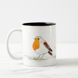 Taza Bicolor acuarela Robin