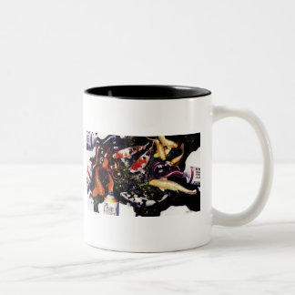 Taza Bicolor "Acuarela tímida de los pescados y de la pintura