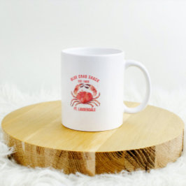 Taza Bicolor Acuarelas Coral Red Crab, Personalizado Textos
