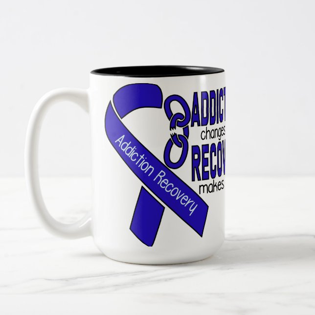 Taza Bicolor Adicción Recuperación Sobriedad (Izquierda)