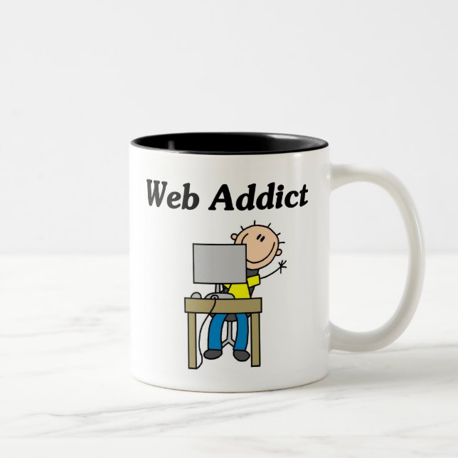 Taza Bicolor Adicto a la Web (Derecha)