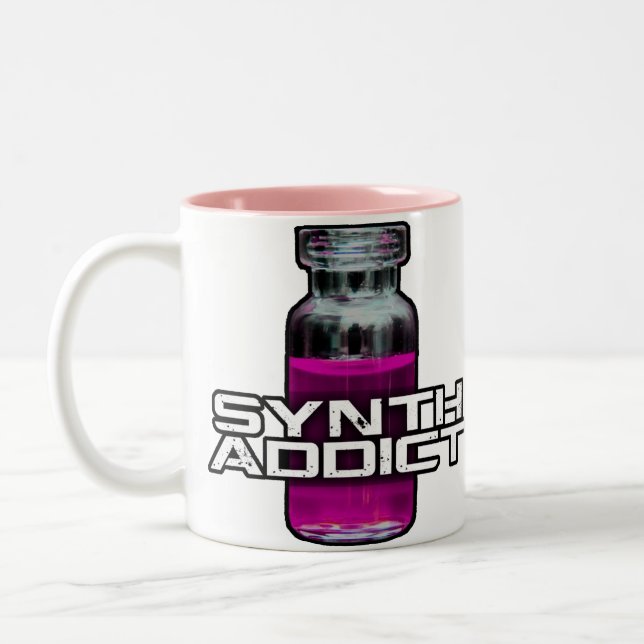 Taza Bicolor Adicto a Synth (Izquierda)