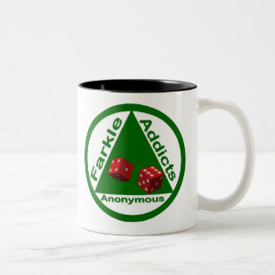 Taza Bicolor Adictos a Farkle anónimos