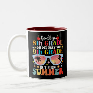 Taza Bicolor Adiós 8° grado Hola 9° pero primer verano