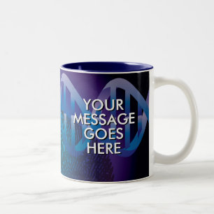 Taza Bicolor ADN personalizado Ciencia Azul