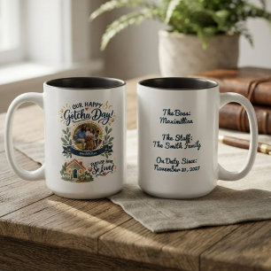 Taza Bicolor Adopción de Mascotas con Aquarela de Salvia Compas