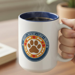 Taza Bicolor Adopta Rescata Ama Repite Insignia