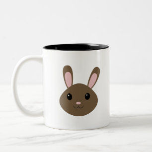 Taza Bicolor Adorable Brown Bunny