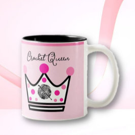 Taza Bicolor Adorable Crochet Queen Gift