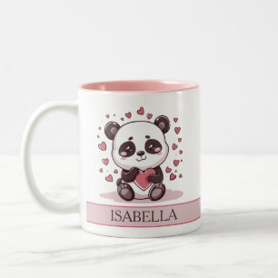 Taza Bicolor Adorable Panda Love - Personalizado