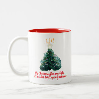 Taza Bicolor Adorno de Navidad para árbol con foto personalizad