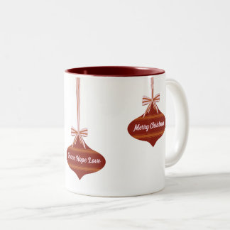 Taza Bicolor Adorno de Navidad Vintage de Color Editable