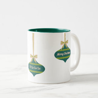 Taza Bicolor Adorno de Navidad Vintage de Color Editable