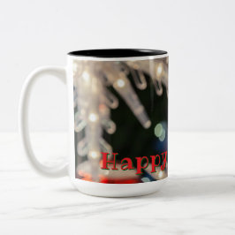 Taza Bicolor Adorno de Navidad y Luz