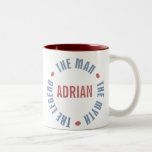 Taza Bicolor Adrian Man Myth Legend Personalizable<br><div class="desc">Adrian The Man the Myth the Legend diseño de personalizable de TeeshirtsTshirts colección de camisetas de nombre masculino y regalos.</div>