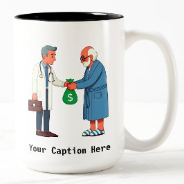 Taza Bicolor Adulto Mayor Pagando Deuda Médica