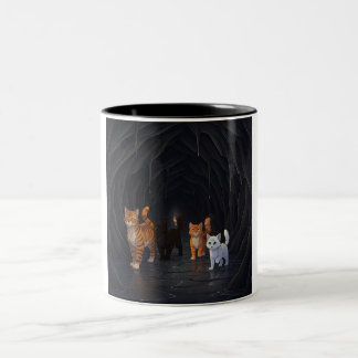 Taza Bicolor Adventurous Cat Cave Coffee Mug