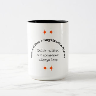 Taza Bicolor Adventurous Thinker - Gemini Sun, Sagittarius Risi