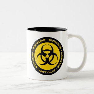 Taza Bicolor Advertencia de riesgo biológico
