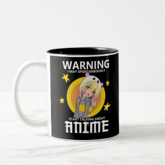 Taza Bicolor advertencia puede comenzar a hablar de anime