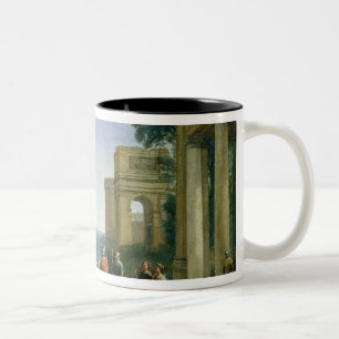 Taza Bicolor Aeneas y Dido en Cartago, 1675