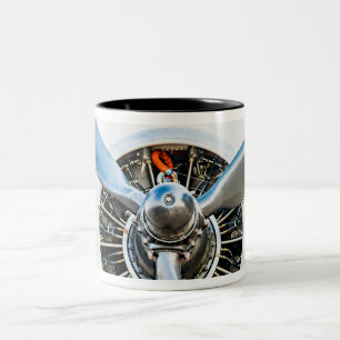 Taza Bicolor Aeronaves Douglas DC-3. Hélice