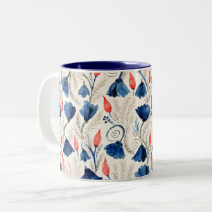Taza Bicolor Aesthetic Watercolor Patriotic Wildflowers