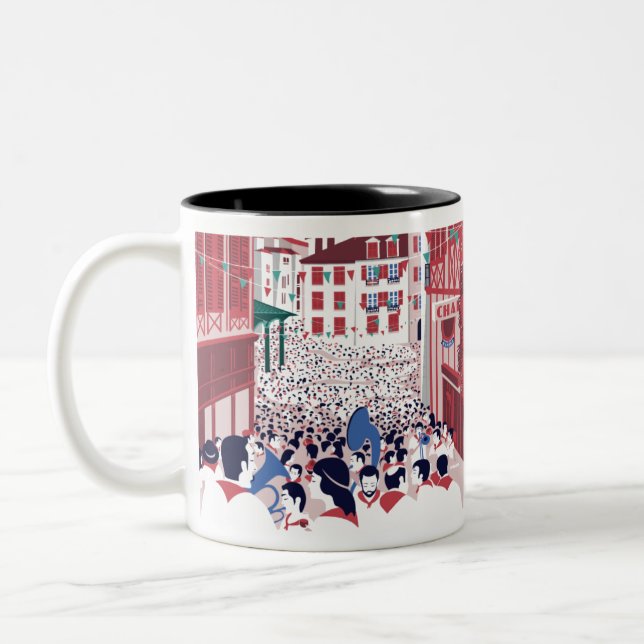 Taza Bicolor Affiche rétro bayonne (Izquierda)