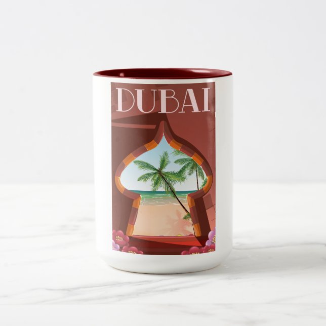 Taza Bicolor Afiche de Dubai Palace Travel (Centro)