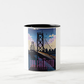 Taza Bicolor Afiche de San Francisco Travel