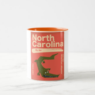 Taza Bicolor afiche de viaje de Carolina del Norte