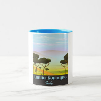 Taza Bicolor Afiche de viaje de Emilia-Romagna Italia