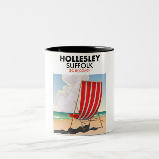 Taza Bicolor Afiche de viaje de Hollesley Suffolk