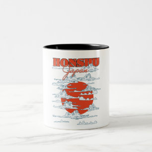 Taza Bicolor Afiche de viaje de Honshu Japón