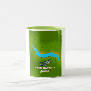 Taza Bicolor Afiche de viaje de Loch katrine scotland