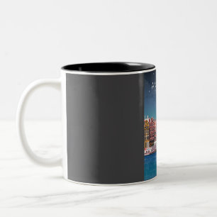 Taza Bicolor Afiche de viaje de los Países Bajos de Amsterdam p
