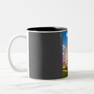 Taza Bicolor Afiche de viaje de Naxos Grecia de la antigüedad d