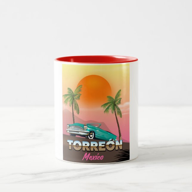 Taza Bicolor Afiche de viaje de Oaxaca México (Centro)