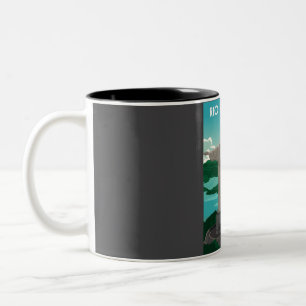 Taza Bicolor Afiche de viaje de Río de Janeiro en una cosecha y
