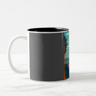 Taza Bicolor Afiche de viaje de San Francisco California - Puer