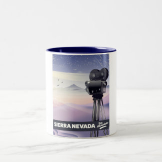 Taza Bicolor Afiche de viaje de Sierra Nevada