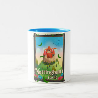 Taza Bicolor Afiche de viaje del castillo de Nottingham