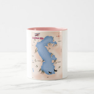 Taza Bicolor Afiche de viaje del Mapa de Estilo de la Vintage d