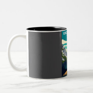 Taza Bicolor Afiche de viaje del Parque Nacional del Cañón King
