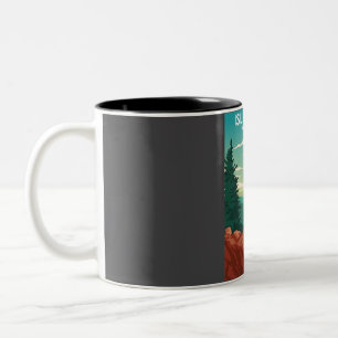 Taza Bicolor Afiche de viaje del Parque Nacional Isle Royale
