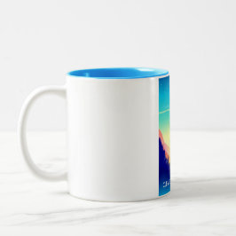 Taza Bicolor Afiche de viaje del volcán Cleveland
