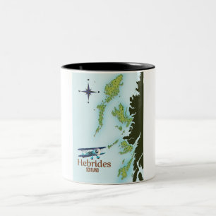 Taza Bicolor Afiche de viaje ilustrado de Sumatra