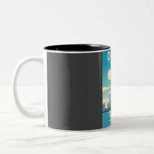 Taza Bicolor Afiche de viajes artísticos de la época de Dubái