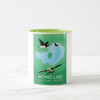 Taza Bicolor Afiche sobre viajes en Mono Lake, Mono County (Cal