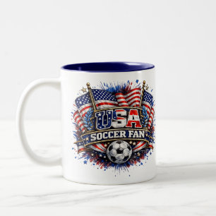 Taza Bicolor AFICIONADO AL FÚTBOL DE EE. UU. Americano
